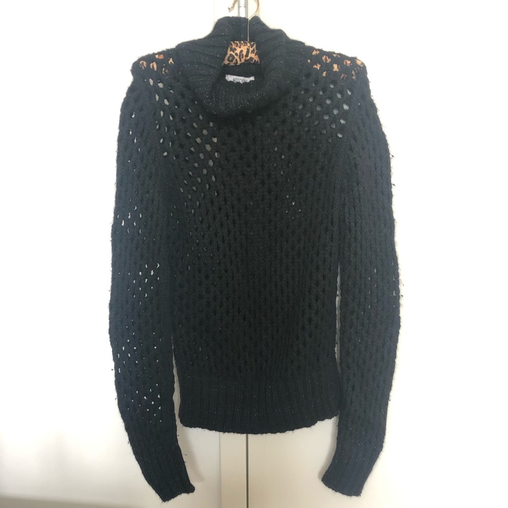 Black knit Moschino turtleneck sweater